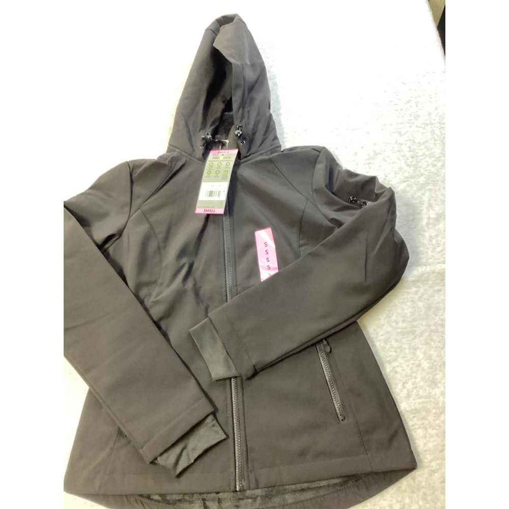 Free Country Freecycle Womens Softshell Jacket Black Hooded‎ 518LOF5152S Small
